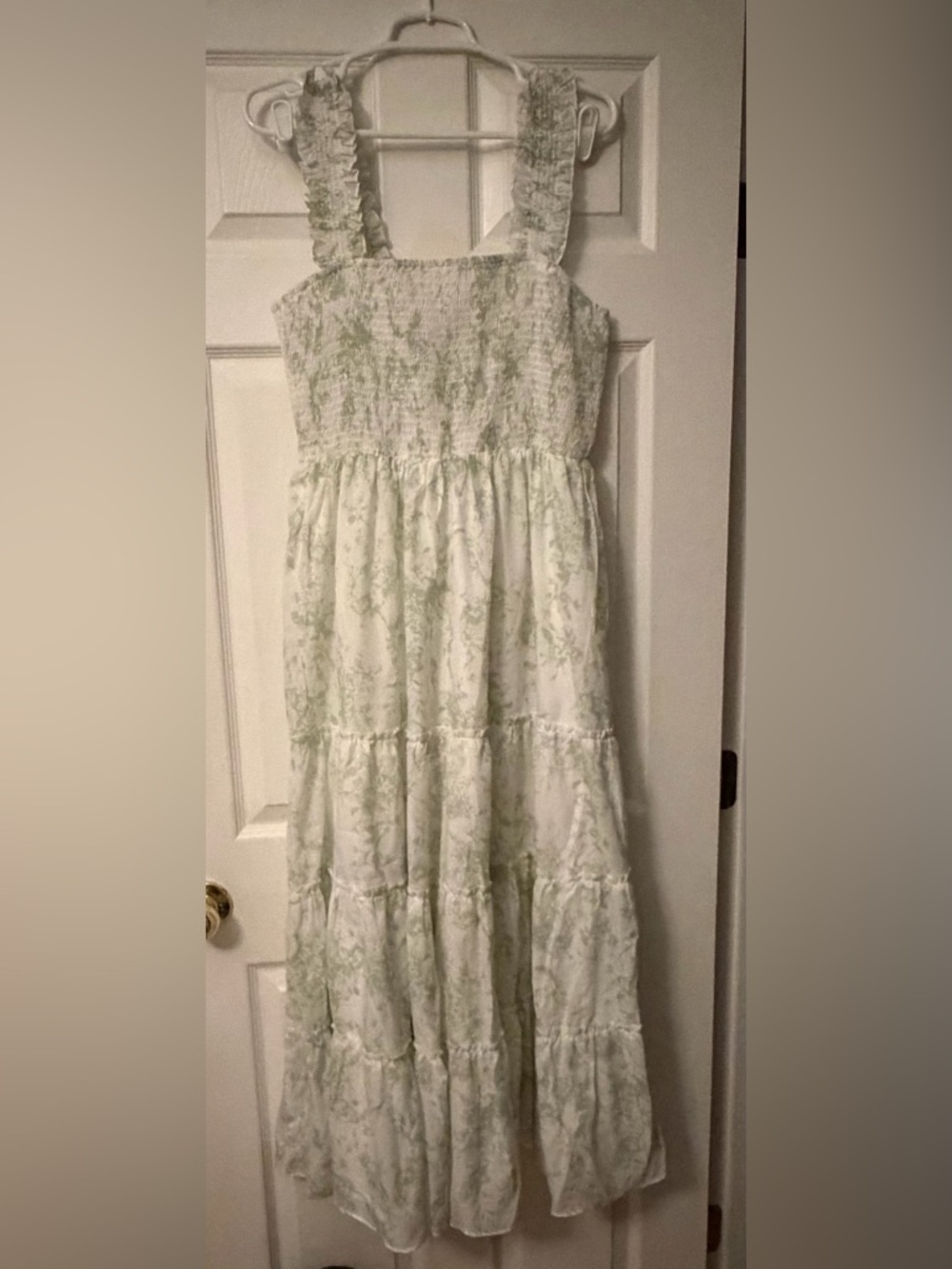 NWT White and Green Floral Maxi Dress